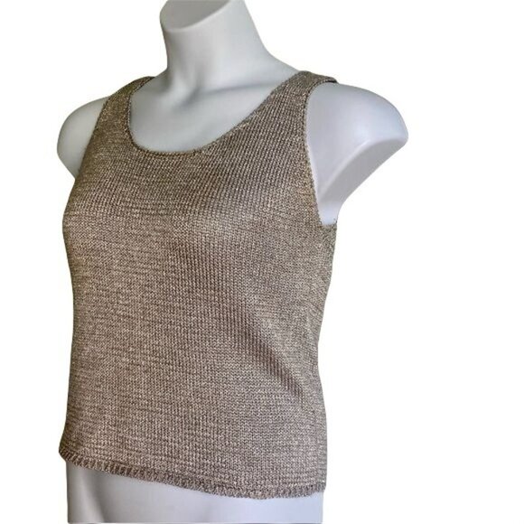 Liz Claiborne Sleeveless Silver Sparkly Top Womens Medium - Picture 3 of 10